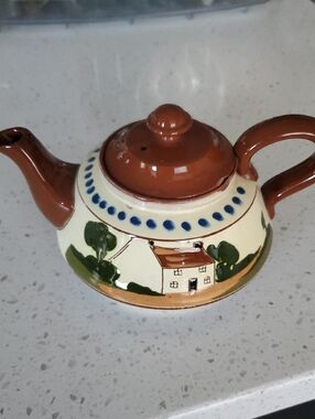 Vintage Watcombe Devon Mottoware Teapot, Torquay Earthenware Pottery